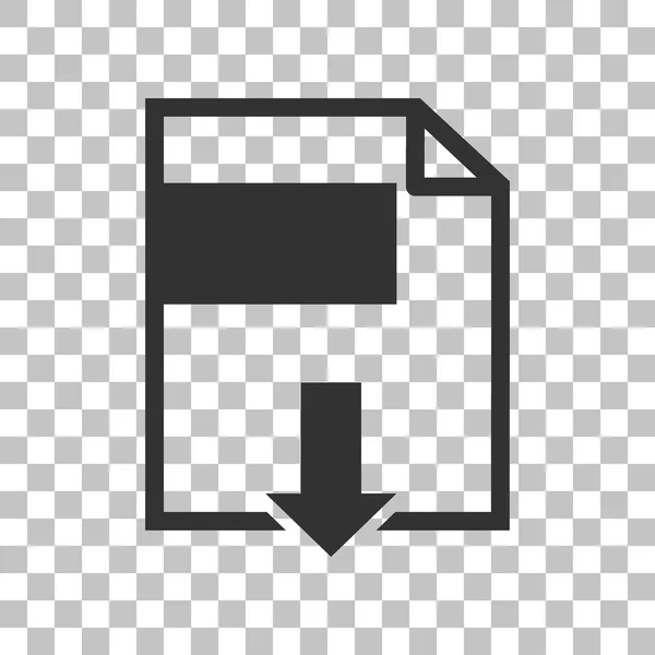 Signe de téléchargement de fichier. Icône gris foncé sur fond transparent . — Image vectorielle