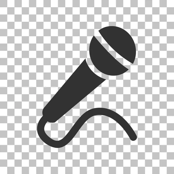 Illustration de signe de microphone. Icône gris foncé sur fond transparent . — Image vectorielle
