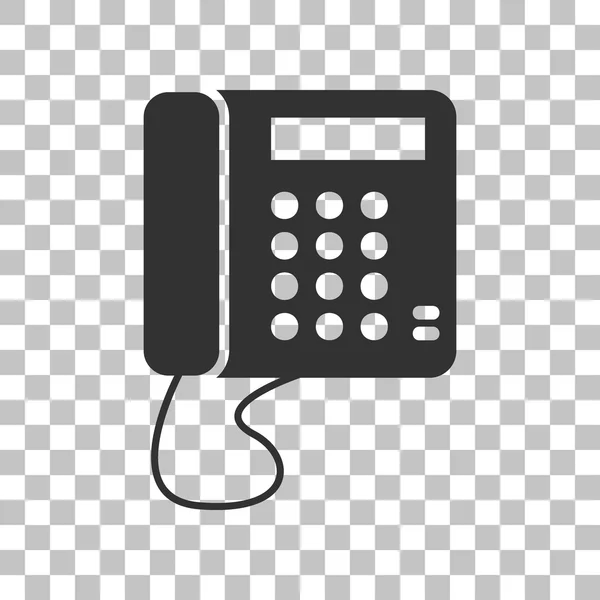 Communicatie of telefoon teken. Donker grijs pictogram op transparante achtergrond. — Stockvector