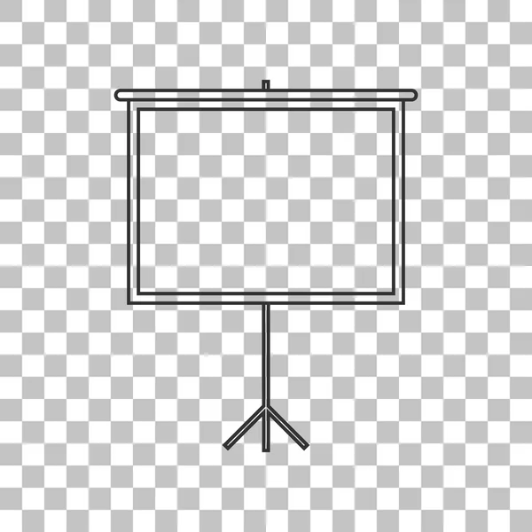 Blank Projection screen. Dark gray icon on transparent background. — Stock Vector