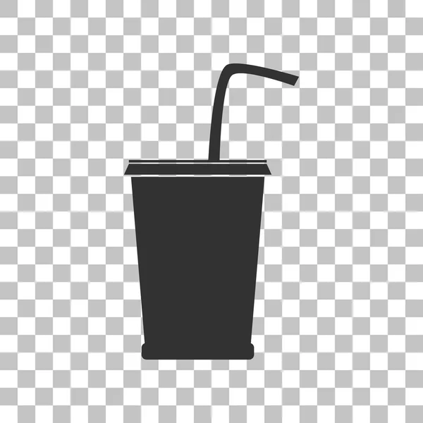 Drink teken illustratie. Donker grijs pictogram op transparante achtergrond. — Stockvector