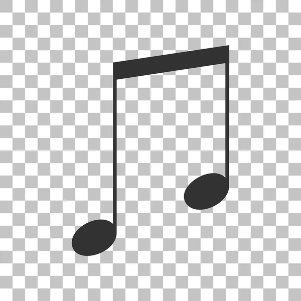 音楽記号の図。透明な背景に暗い灰色のアイコン. — ストックベクタ