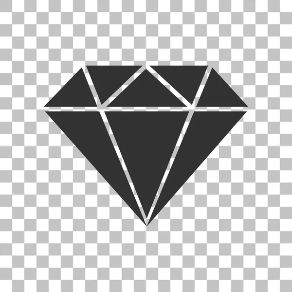 Diamant-Zeichen-Illustration. dunkelgraues Symbol auf transparentem Hintergrund. — Stockvektor