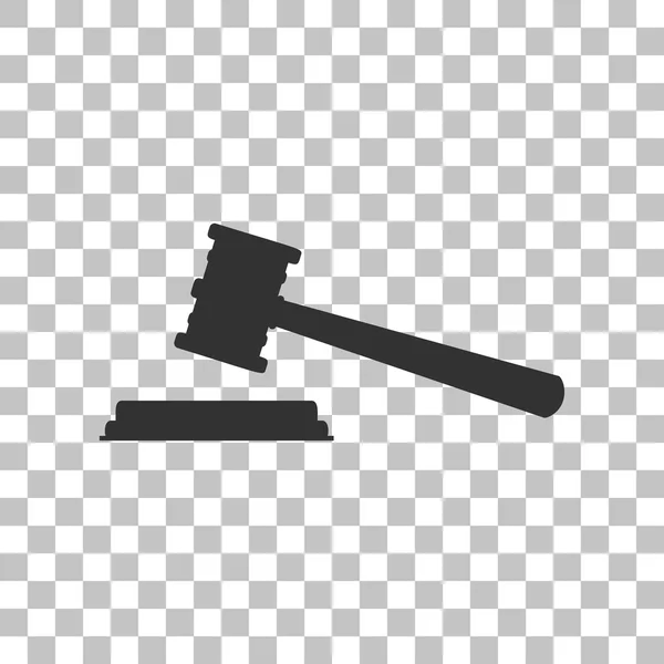 Igazságügyi kalapács jele. Sötét szürke ikon-ra átlátszó háttér. — Stock Vector