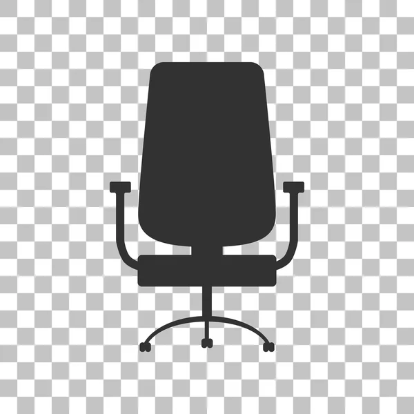 Señal de silla de oficina. Icono gris oscuro sobre fondo transparente . — Vector de stock