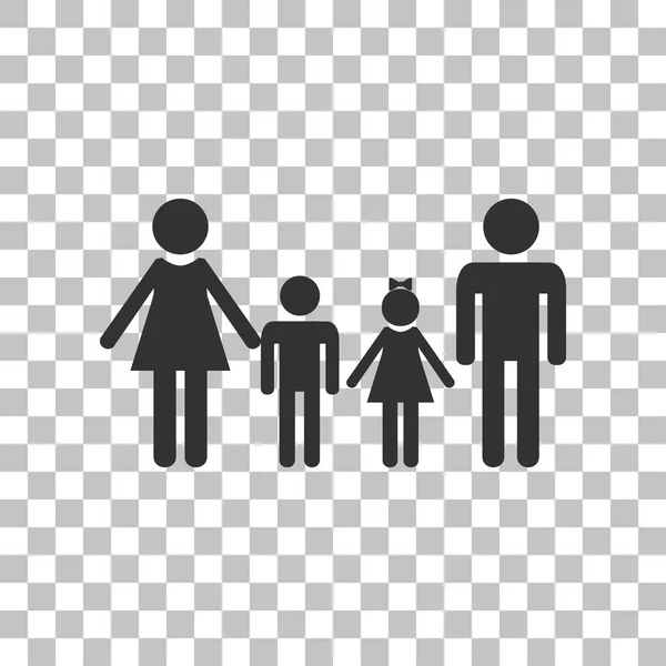 Signe de famille. Icône gris foncé sur fond transparent . — Image vectorielle