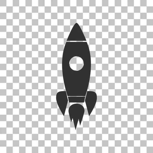 Rocket sign illustration. Dark gray icon on transparent background. — Stock Vector
