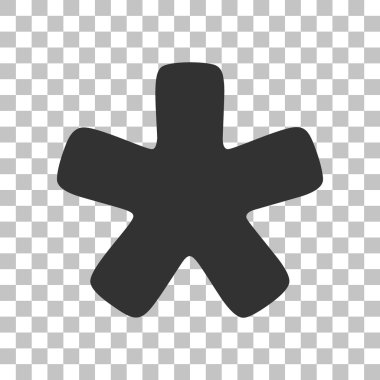 Yıldız yıldız işareti. Saydam arka plan üzerinde koyu gri simgesi.