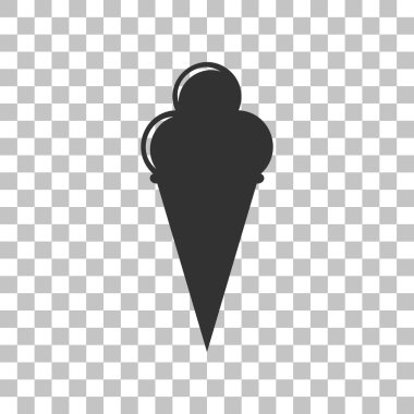 Dondurma işareti. Saydam arka plan üzerinde koyu gri simgesi.