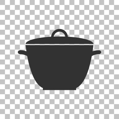 Tencere basit kayıt. Saydam arka plan üzerinde koyu gri simgesi.