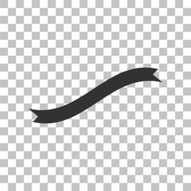 Afiş şerit işareti. Saydam arka plan üzerinde koyu gri simgesi.