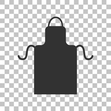 Önlük basit kayıt. Saydam arka plan üzerinde koyu gri simgesi.