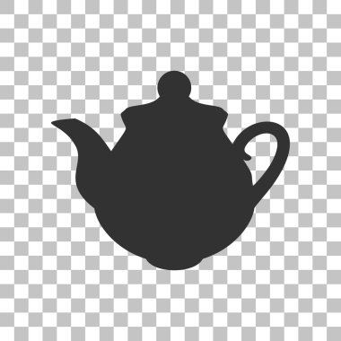 Çay makinesi mutfak işareti. Saydam arka plan üzerinde koyu gri simgesi.