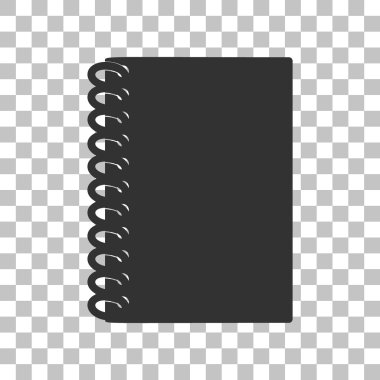 Defter basit kayıt. Saydam arka plan üzerinde koyu gri simgesi.