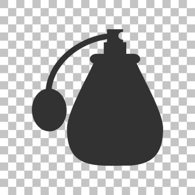 Vektör siyah parfüm simgesi seti. Parfüm Simge Nesne, Parfüm Simge Resim. Saydam arka planda koyu gri simgesi.