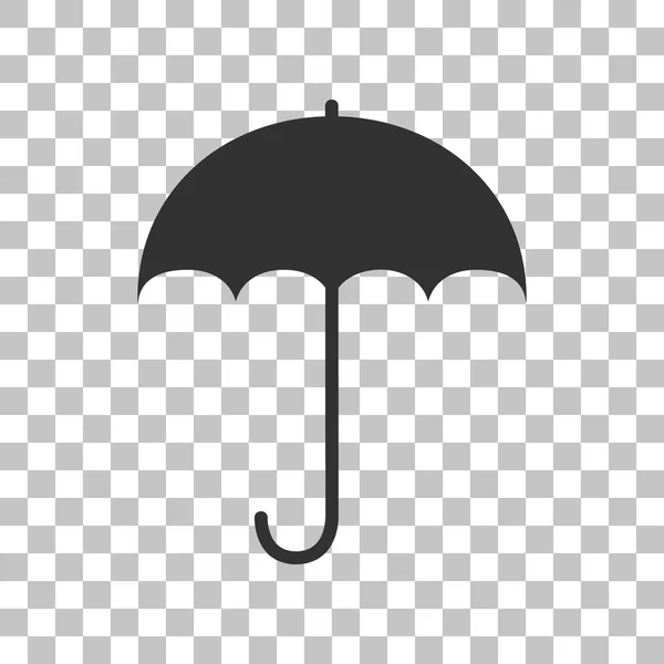 Paraply tecken ikon. Regn skydd symbol. Platt designerstil. Mörk grå ikon med transparant bakgrund. — Stock vektor