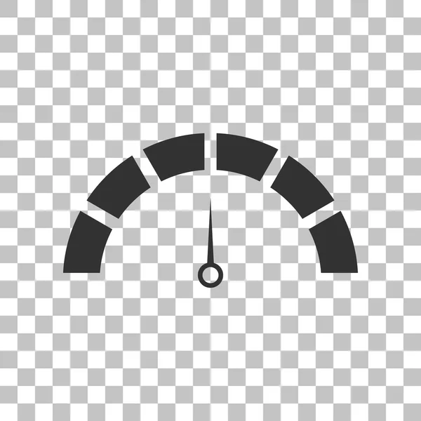 速度計の記号図。透明な背景に暗い灰色のアイコン. — ストックベクタ