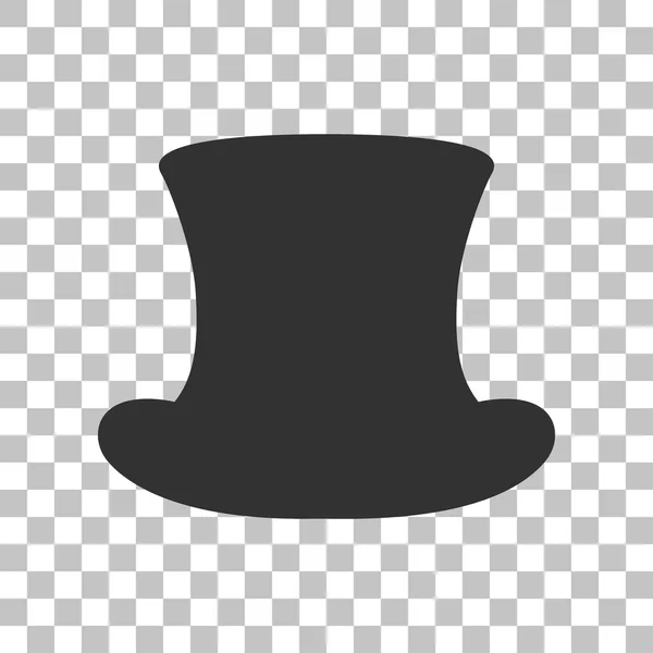 Top hat sign. Dark gray icon on transparent background. — Stock Vector