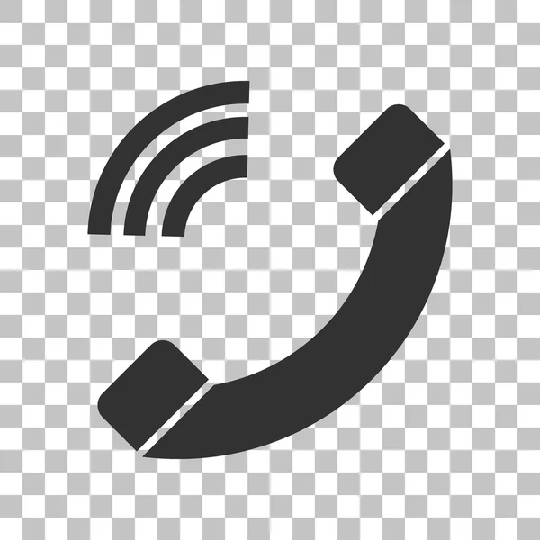 Telefoon teken illustratie. Donker grijs pictogram op transparante achtergrond. — Stockvector