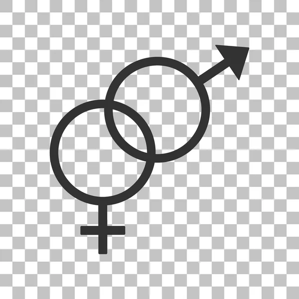 Sex symbol sign. Dark gray icon on transparent background. — Stock Vector
