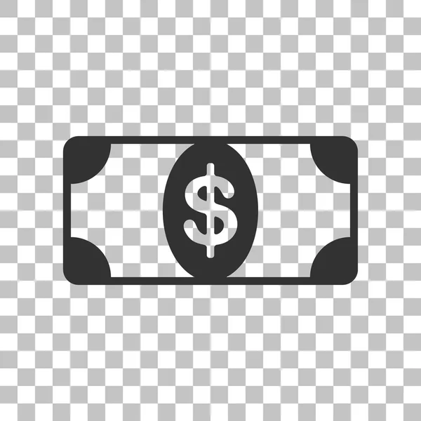 Bank Note dollar sign. Dark gray icon on transparent background. — Stock Vector