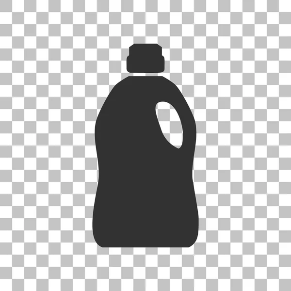 Пластиковая бутылка для чистки. Тёмно-серый значок на прозрачном фоне . — стоковый вектор
