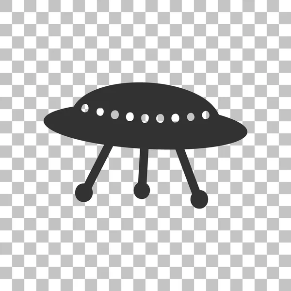 UFO simple sign. Dark gray icon on transparent background. — Stock Vector