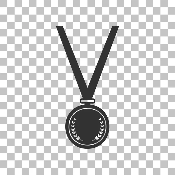 Médaille simple signe. Icône gris foncé sur fond transparent . — Image vectorielle