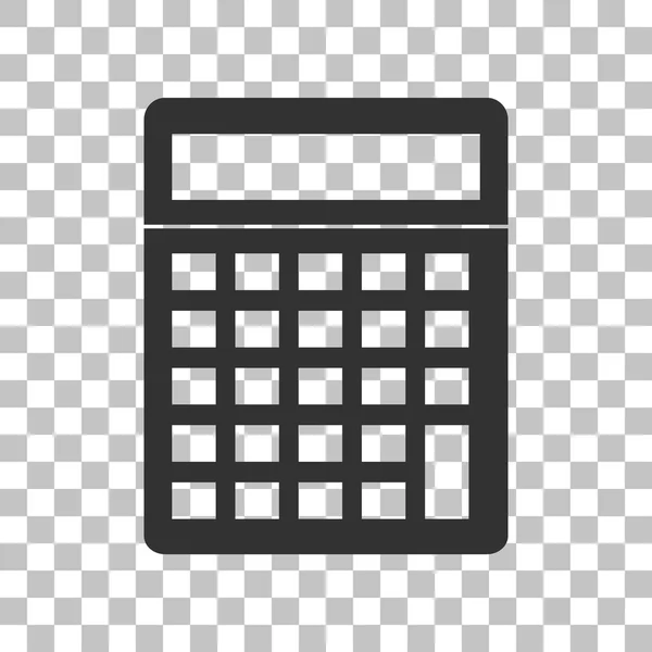 Kalkulačka jednoduché znamení. Tmavě šedá ikona na průhledné pozadí. — Stockový vektor