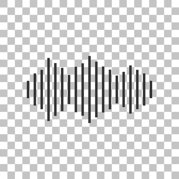 Значок звуковых волн. Тёмно-серый значок на прозрачном фоне . — стоковый вектор