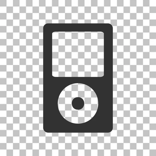Dispositivo de música portátil. Icono gris oscuro sobre fondo transparente . — Vector de stock
