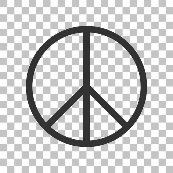 Peace sign illustration. Dark gray icon on transparent background. — Stock Vector