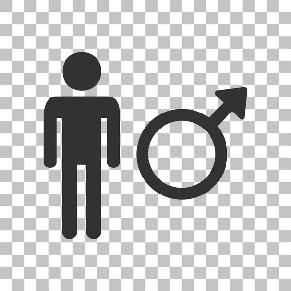 Illustration de signe masculin. Icône gris foncé sur fond transparent . — Image vectorielle