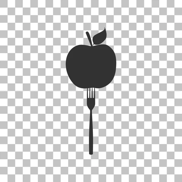 Ilustración de signo de comida vegetariana. Icono gris oscuro sobre fondo transparente . — Vector de stock