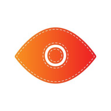 Göz işareti illüstrasyon. Turuncu aplike izole.