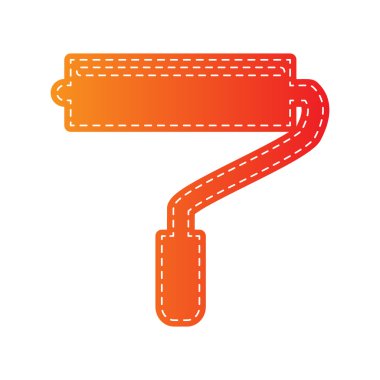 Silindir işareti illüstrasyon. Turuncu aplike izole.