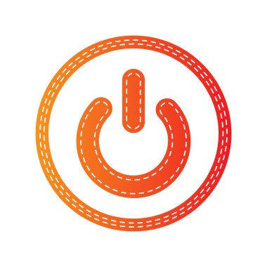 Açık kapalı geçiş işareti. Turuncu aplike izole.