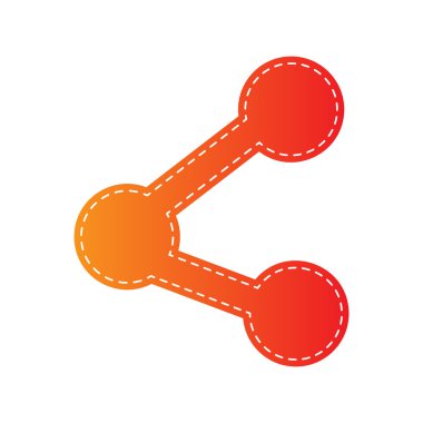 Paylaşım işaret illüstrasyon. Turuncu aplike izole.