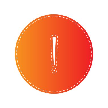 Ünlem işareti işareti. Turuncu aplike izole.