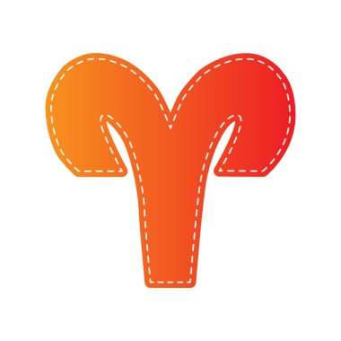 Koç illüstrasyon işareti. Turuncu aplike izole.