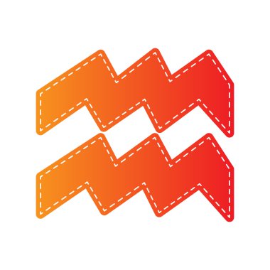 Kova işareti illüstrasyon. Turuncu aplike izole.