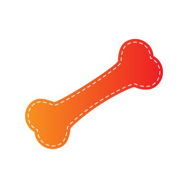 Kemik işareti illüstrasyon. Turuncu aplike izole.