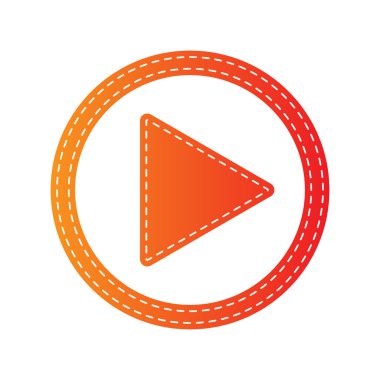 İşareti illüstrasyon oynamak. Turuncu aplike izole.