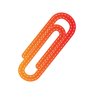 İşareti illüstrasyon klip. Turuncu aplike izole.