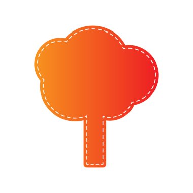 Ağaç işareti illüstrasyon. Turuncu aplike izole.