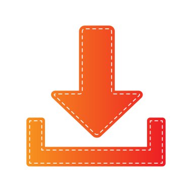 İşareti illüstrasyon indirmek. Turuncu aplike izole.