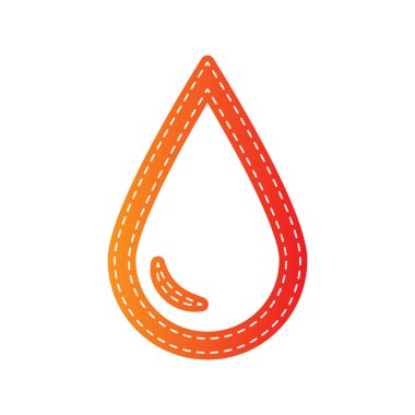 Damla su işareti yok. Turuncu aplike izole.