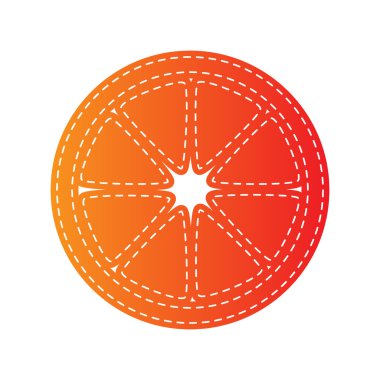 Limon meyve işareti. Turuncu aplike izole.