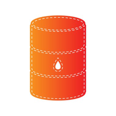 Petrol varil işaret. Turuncu aplike izole.