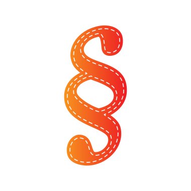 Paragraf işareti illüstrasyon. Turuncu aplike izole.